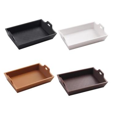 Imagem de MERIGLARE Conjunto de 4 Bandejas Organizadoras para Casa de Bonecas com Alças, Móveis Decorativos, Adereços de Cozinha e Bandejas de Servir em Escala 1:12