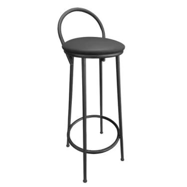 Imagem de Banqueta Alta Drink Estofada de Metal Banco Alto Para Cozinha Bar Balc