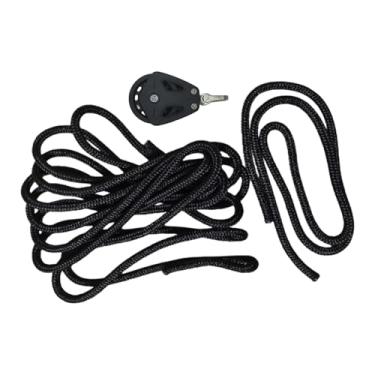 Imagem de harayaa Cordas de tração para Pilates Reformer, alças de Pilates, substituem as polias de nylon e metal, para exercícios de ginástica, ioga e equilíbrio, Polia Preta