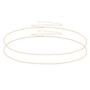 Imagem de Corrente de cintura, correntes de barriga douradas para mulheres delicadas banhadas a ouro 14 K, corrente ajustável na moda, sexy, corrente corporal simples, joia para vestido de costas nuas, biquíni