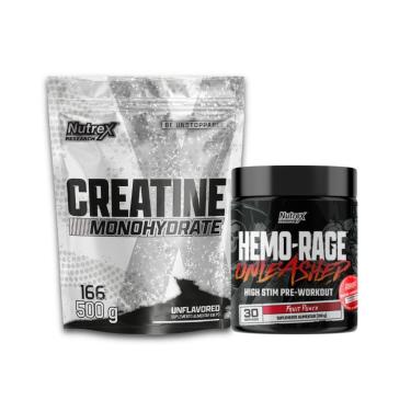 Imagem de Kit Pré Treino Concentrado 180g + Creatina Monohydrate Pura 500g - Nutrex Research-Unissex