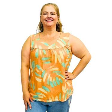 Imagem de Blusa Feminina Plus Size Senhora Bata Regata Estampada - Coalizão Fash