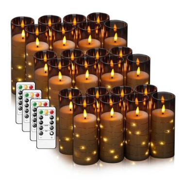 Imagem de Velas LED sin llama Kakoya 24 piezas con temporizador y funcionamiento