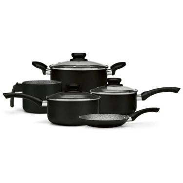 Imagem de Conjunto De Panelas Maximum Stone Plus 5 Peças Panelux Preto