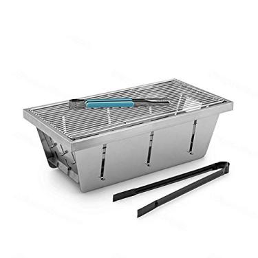 Imagem de CGKs6anmU Mini fogão dobrável para churrasqueira de aço inoxidável, utensílios de churrasco para uso doméstico, ao ar livre, destacável, portátil, ultraleve