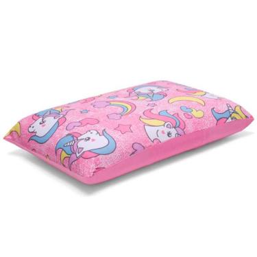 Imagem de Fronha Buettner Malha Basic Estampada Unicórnios 45Cmx70Cm Rosa