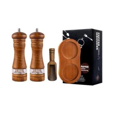 Imagem de Moedor De Pimenta Manual Com Núcleo De Acrílico, Borracha, Madeira E C