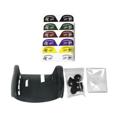 Imagem de UGPLM Visor de futebol americano Hockey Helmet Visor Professional Aumente a visibilidade para capacetes de futebol visor de proteção facial, Preto