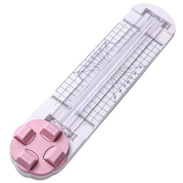 Imagem de Emzyral Cortador de papel manual 4 em 1 com lâminas de discagem retas, onduladas, pontilhadas, perfuradas, vincos para cortar papel, cupons, fotos, cartões postais, scrapbook, cartão (azul)