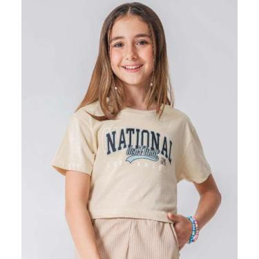 Imagem de Blusa Juvenil Cropped Estampado Marisa Tam 10 a 16 Beg-81038, Bege, 16