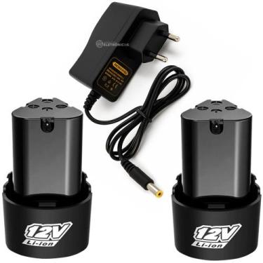 Imagem de Bateria de Lítio 12V Fonte 12.6V Bivolt Conector P4 Ideal para Parafus