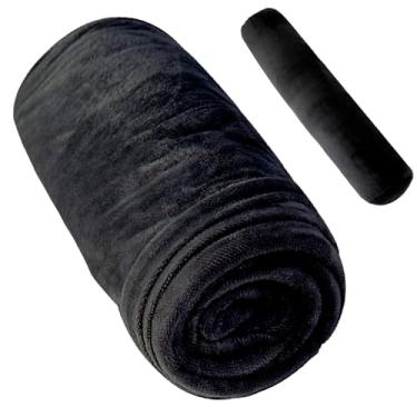 Imagem de 1 MIDDLE ONE Capa de almofada de substituição para almofada reforçada, capa de travesseiro de corpo redondo, fronha para travesseiro de rolo longo (preto, 35 x 7,87 polegadas)