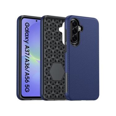 Imagem de BSNRM Capa para celular Galaxy A37+A36+A56 5G, textura antiderrapante triangular, proteção contra quedas de grau militar, capa para Samsung A37 5g, testada contra quedas de 4,3 m, capa à prova de