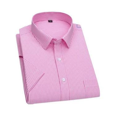 Imagem de Camisa Masculina Slim Fit De Manga Curta Em Algodão Moda Casual Primav