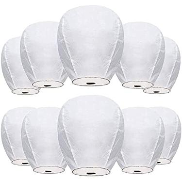 Imagem de Pacote com 10 lanternas de papel decorativas, lâmpadas de papel redondas penduradas para aniversário, casamento, Natal, noiva, decoração de casa, decoração de festa