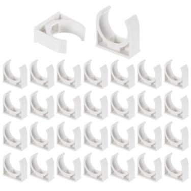 Imagem de Boxonly 32 peças de grampos de tubulação de água de PVC clipes de tubulação em forma de U para mangueira de irrigação suporte de tubo de irrigação para 25 mm OD para bandejas de TV, tubos, mangueira