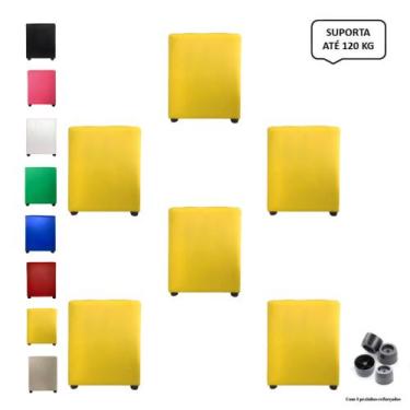 Imagem de Kit 6 Pufs Puff Banqueta Cubo Quadrado Decorativo Casa - Mercadão Dos 