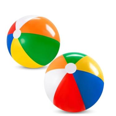 Imagem de Bola de Praia Inflável Infantil em PVC 45 cm (16”) – Colorida para Piscina e Verão – 1 ou 2 Unidades (2)