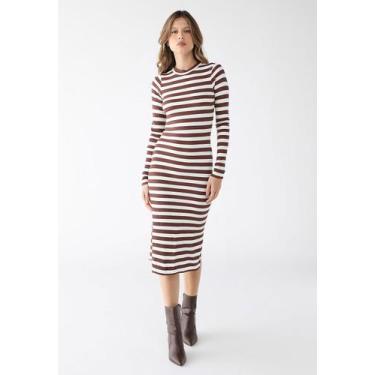 Imagem de Vestido Midi Manga Longa Fendas Laterais Ribana Premium - Levosch, Lis