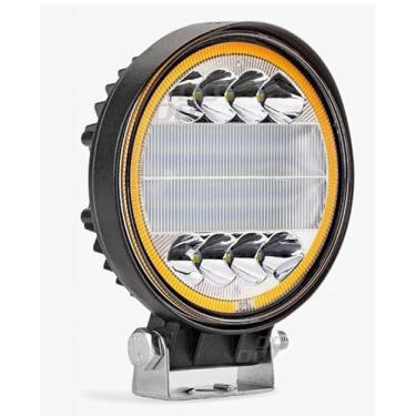 Imagem de Farol de LED 72W Angel Eyes com Strobo Bivolt 10/30V Spot/Flood, Resistente à água, Iluminação Potente para Caminhão, Jeep, Trator, Off-Road e Máquinas