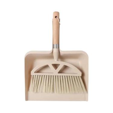 Imagem de Conjunto De Vassoura E Pá Compactos Com Cabo De Madeira, Cerdas Natura