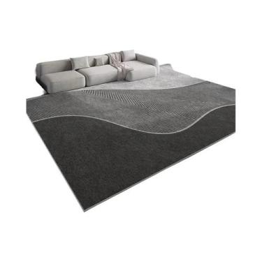 Imagem de Tapete De Cristal De Veludo Cinza De Grande Área Para Sala De Estar, Q