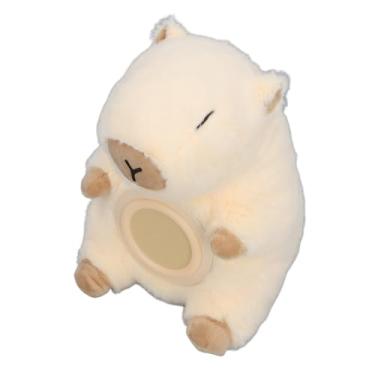 Imagem de Relógio Despertador de Capybara Pelúcia com Luz Noturna Quente 4000K Display Digital LED Detecção Temperatura 2 Modos Silencioso Recarregável para Qua