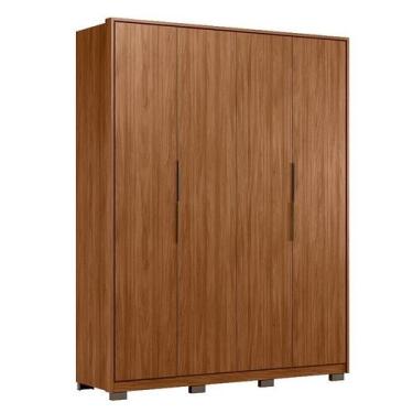 Imagem de Guarda Roupa Casal Attore D43010KPE 4 Portas Nogueira Touch com pés De