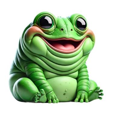 Imagem de Adesivo de sapo fofo – Decalque de sapo de vinil, desenho animado de anime para carros, caminhões, janelas, decoração de veículos, pacote com 2 d046