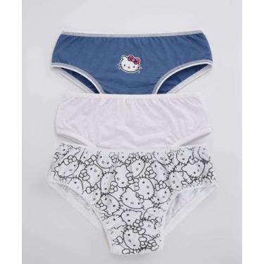 Imagem de Kit 3 Calcinhas Infantil Hello Kitty Tam 2 a 12 Azul-67105 - Sanrio, 8