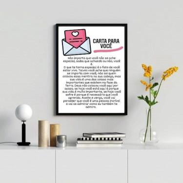 Imagem de Quadro Decorativo Carta Para Você 33X24Cm - Com Vidro