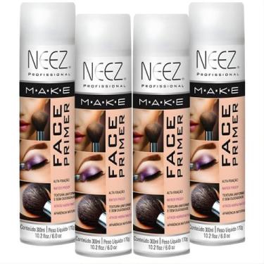 Imagem de Kit 4 Primer Maquiagem Spray Neez Profissional Alta Fixação Make A Pro