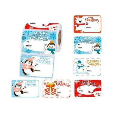 Imagem de Etiquetas Autoadesivas Festivas Do Papai Noel, 180 Adesivos/rolo, Etiq