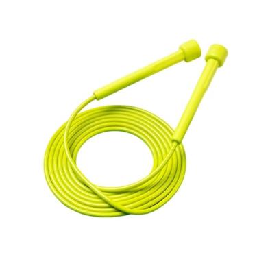 Imagem de oshhni Corda de pular portátil com alças antiderrapantes, ajustável e silenciosa, ideal para treinos em casa, academia e atividades físicas, Amarelo