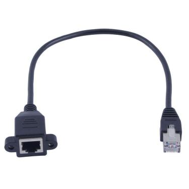 Imagem de Cabo Extensão Rj 45 Macho E Fêmea 50Cm Para Painel