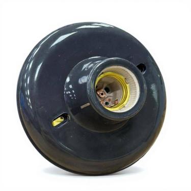 Imagem de Plafon Preto 113 Com Soquete E-27 De Porcelana