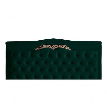 Imagem de Cabeceira De Cama Box Painel Barcelona Queen 160 Cm Retro Capitonê Botão Encapados Suede Verde Do Lar Móveis
