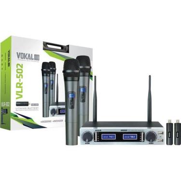 Imagem de Microfone De Mão Duplo Vokal Vlr-502 Cromado