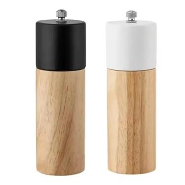 Imagem de Kit Moedor Pimenta Sal Grosso Madeira e Cerâmica Profissional Premium 2 Peças