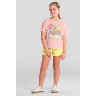 Imagem de Blusa infantil menina com estampa tropical Brandili, 10, Rosa