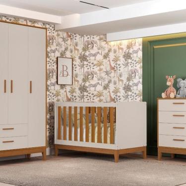 Imagem de Quarto Completo com Roupeiro 3 Portas Flip Areia Fosco/Savana