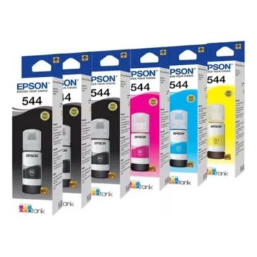 Imagem de KIT COMBO 12 REFIL DE TINTA EPSON 544 6 BLACK  +2  CYAN  + 2 YELLOW  + 2  MAG.