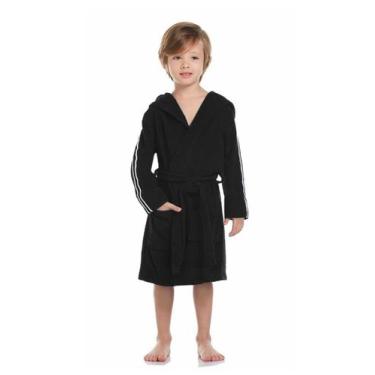Imagem de Roupão Infantil com Capuz para Natação - Sogni Belli, Preto, 2