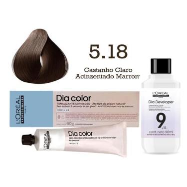 Imagem de Tonalizante Dia Color 5.18 Castanho Claro Acinzentado Marrom + Emulsão