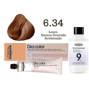 Imagem de Tonalizante Dia Color 6.34 Louro Escuro Dourado Acobreado + Emulsão Re