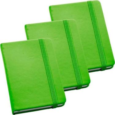 Imagem de Kit 3x Caderneta de Anotações 9x14cm 80 Fls Sem Pauta Verde Claro - To