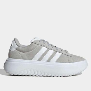 Imagem de Tênis Adidas Grand Court Plataform Feminino, Cinza, 35