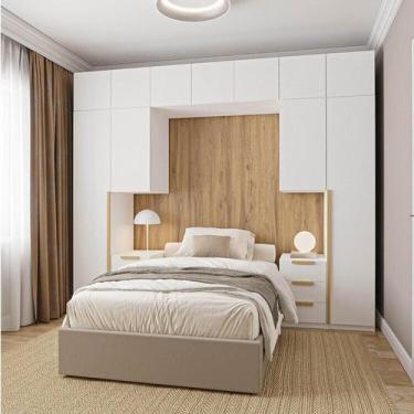 Imagem de Guarda-Roupa Modulado 10 Peças 11 Portas 2 Mesas de Cabeceira Jade Cab