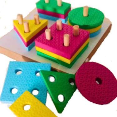 Imagem de Brinquedo Prancha Seleção Formas Geométricas Eva Colorido - Zaramela B