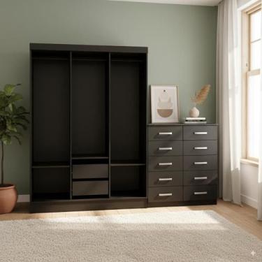 Imagem de Closet Lisboa com Cômoda Marbela 10 Gavetas - Evidência Móveis - Evide